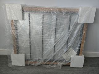 Espejo moderno 80x65cm -pino y metal negro