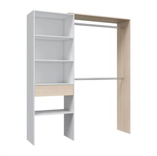 Armario ropero 1 cajón blanco-beige