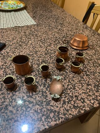 Set 10 pezzi rame vintage