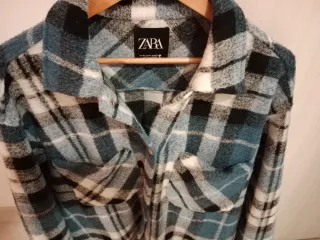 Camisa cuadros Zara - Azul y blanco