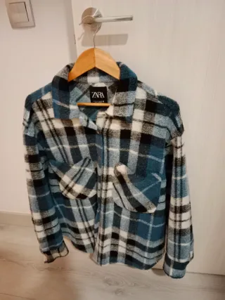 Camisa cuadros Zara - Azul y blanco