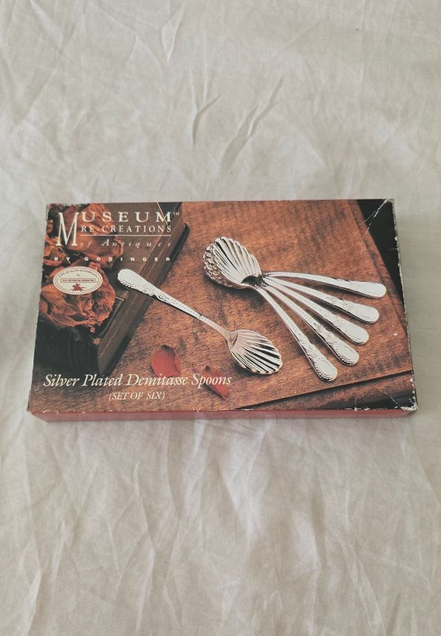 6 Cucharillas Demitasse Antiques bañadas en plata