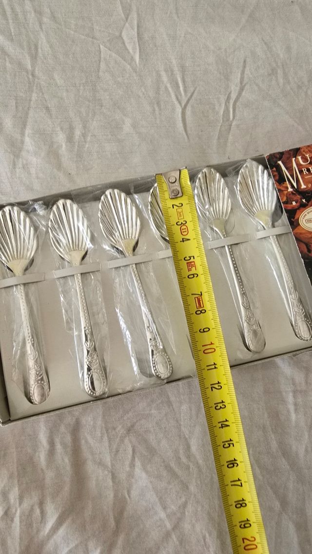 6 Cucharillas Demitasse Antiques bañadas en plata