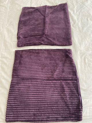 Fundas cojines pana morada
