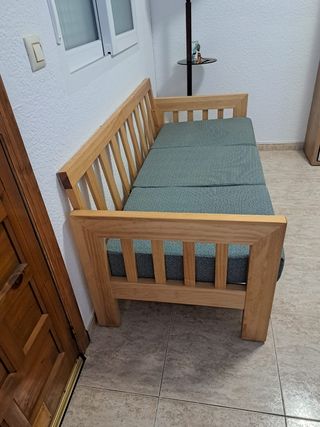 Sofá 3 plazas estructura de madera de pino