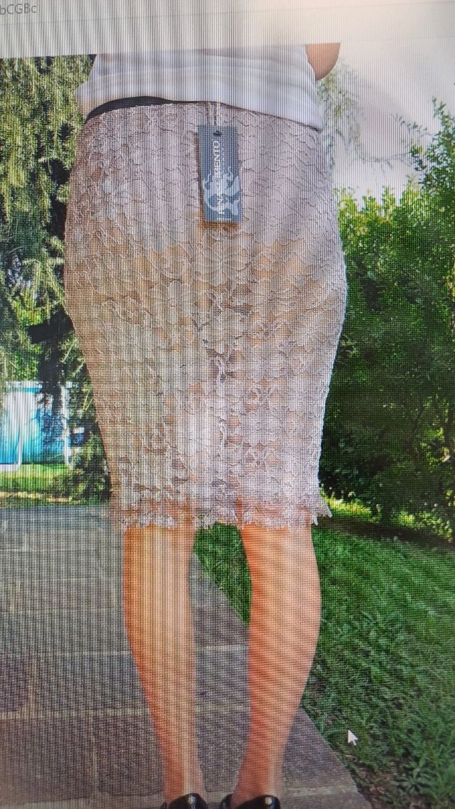 Gonna pizzo beige Rinascimento