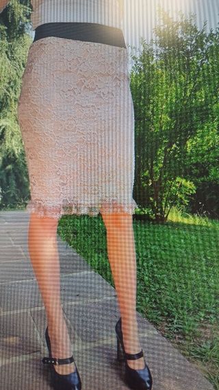 Gonna pizzo beige Rinascimento