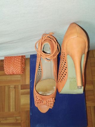 Zapatos tacón naranja