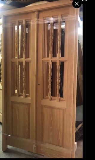 Puerta doble madera maciza