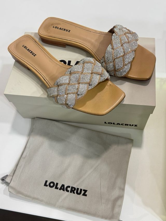 Sandalias planas Lola Cruz Swarovski