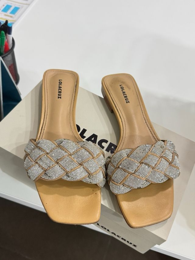 Sandalias planas Lola Cruz Swarovski