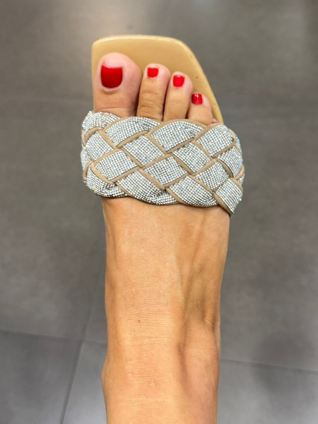 Sandalias planas Lola Cruz Swarovski