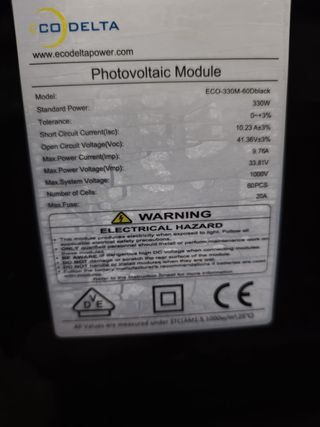Panel solar 330W + Batería gel