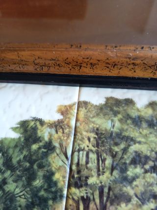 Cuadro rústico con escena campestre