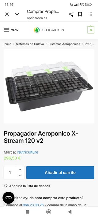 Propagador Aeropónico X-Stream 120