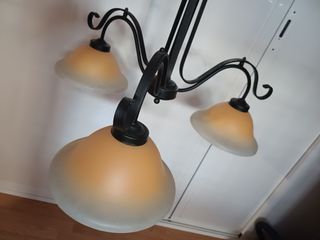 Lampada da soffitto a 3 luci in ferro battuto