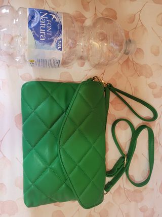 Bolso bandolera verde acolchado
