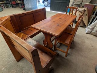 Conjunto mesa y sillas madera