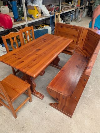 Conjunto mesa y sillas madera