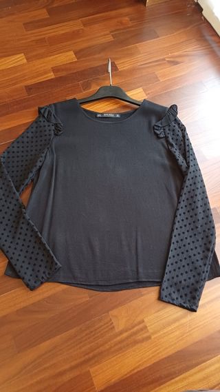 Maglione Zara nero M - maniche trasparenti