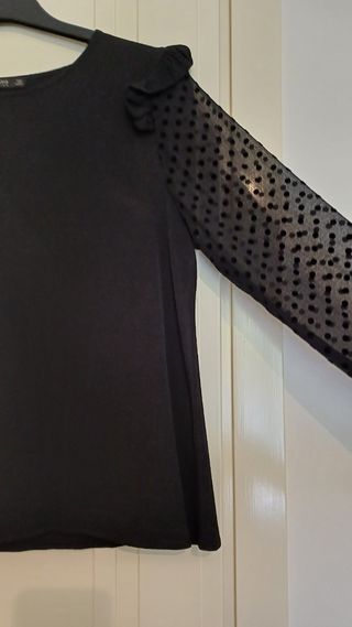 Maglione Zara nero M - maniche trasparenti