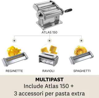 Máquina pasta Marcato profesional con 5 accesoires