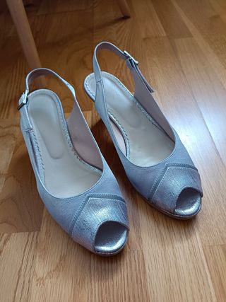 Sandalias Plataforma Plata