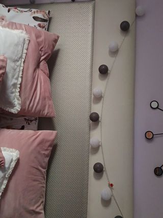 Cabecero cama 150cm - plata y blanco