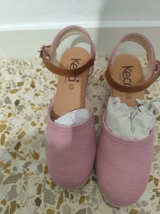 Sandalias Keca esparto rosa