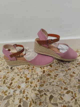Sandalias Keca esparto rosa