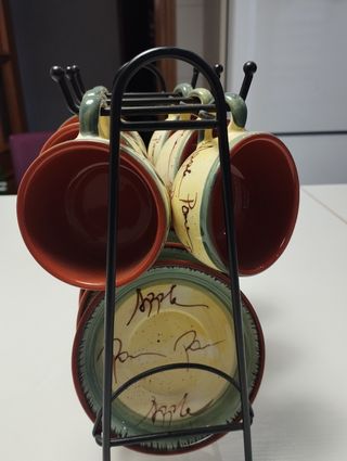 Juego tazas café vintage - 6 pzas