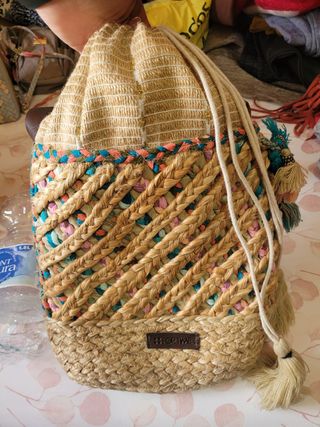 Bolso FORTIME beige y multicolor