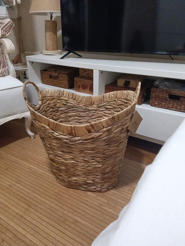 3 Cestos mimbre grandes maceteros arbol Mirar foto