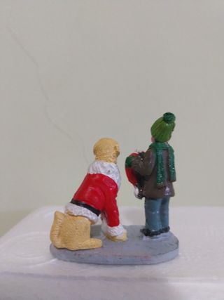 Figura Niño y Perro Navidad