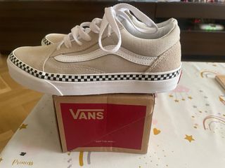 Vans Old Skool beige niño.Talla 34.5 Eu.