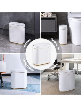 Cubo basura automático blanco