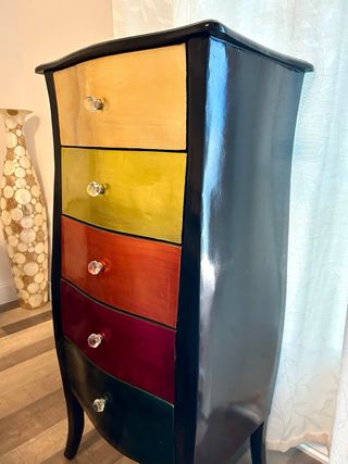 Cómoda 5 cajones multicolor