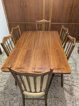 Mesa comedor vintage 6 sillas