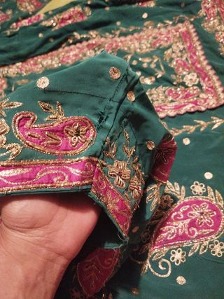 Traje tradicional mujer - Verde & Rosa