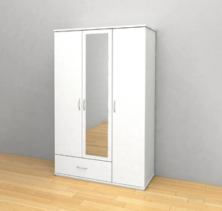 Armario 3 puertas blanco c/ espejo