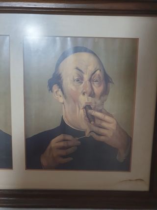 Tríptico litografías - Cuadro antiguo