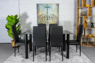 Mesa comedor cristal 6 sillas