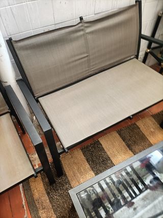 Sillones jardín-terraza beige usados solo cómo dec