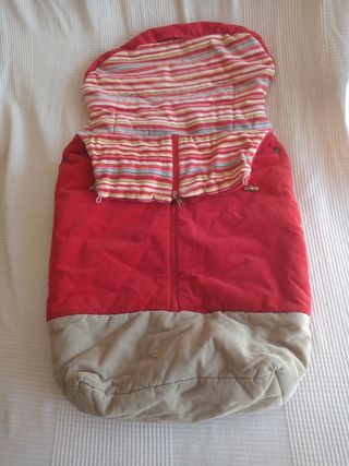 Saco silla bebé - Rojo Beige a rayas