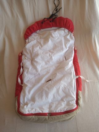 Saco silla bebé - Rojo Beige a rayas