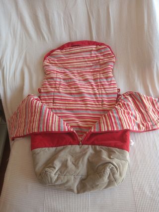 Saco silla bebé - Rojo Beige a rayas