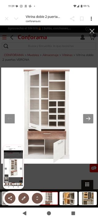 Vitrina Verona Conforama 2 puertas