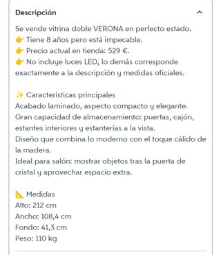 Vitrina Verona Conforama 2 puertas