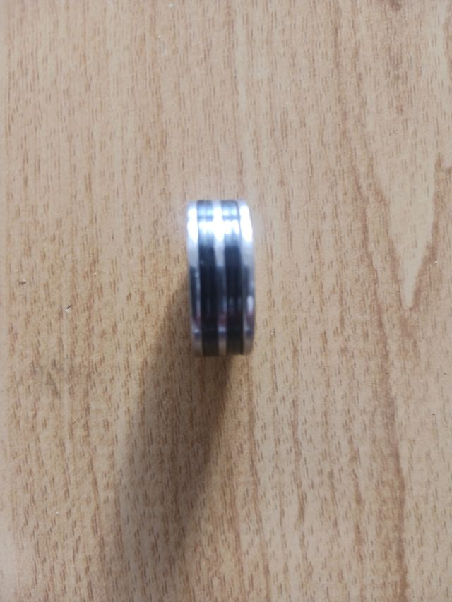 Anillo Adolfo Domínguez plata-negro