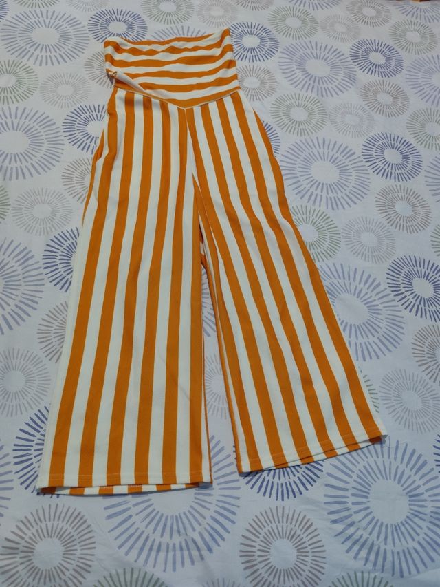 Mono rayas naranja-blanco